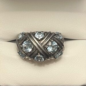 Elegant Sterling Silver and Blue Gemstone Ring